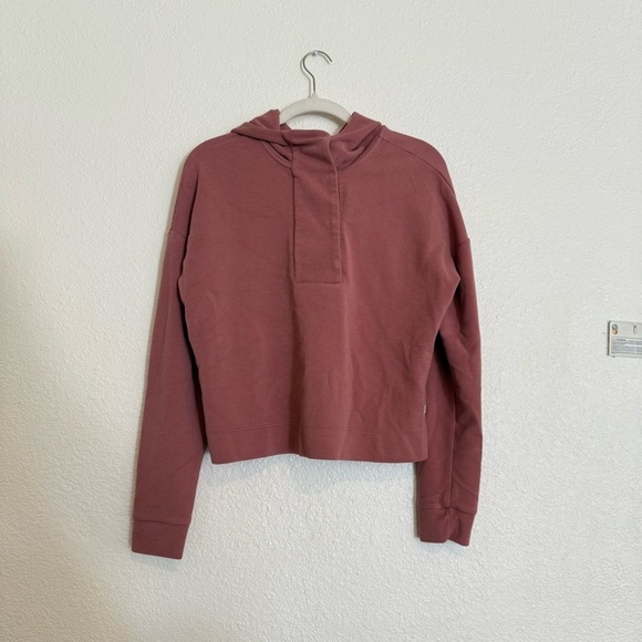 Vuori Bayview Hoodie Pullover Top Women's Sz Xs Rosewood Thermal Knit - Picture 5 of 14